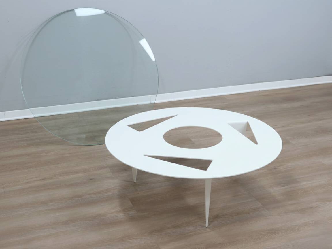 Ulyssimo minimal round coffee table by U. Müller Reisser 1990s
