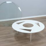 Ulyssimo minimal round coffee table by U. Müller Reisser 1990s