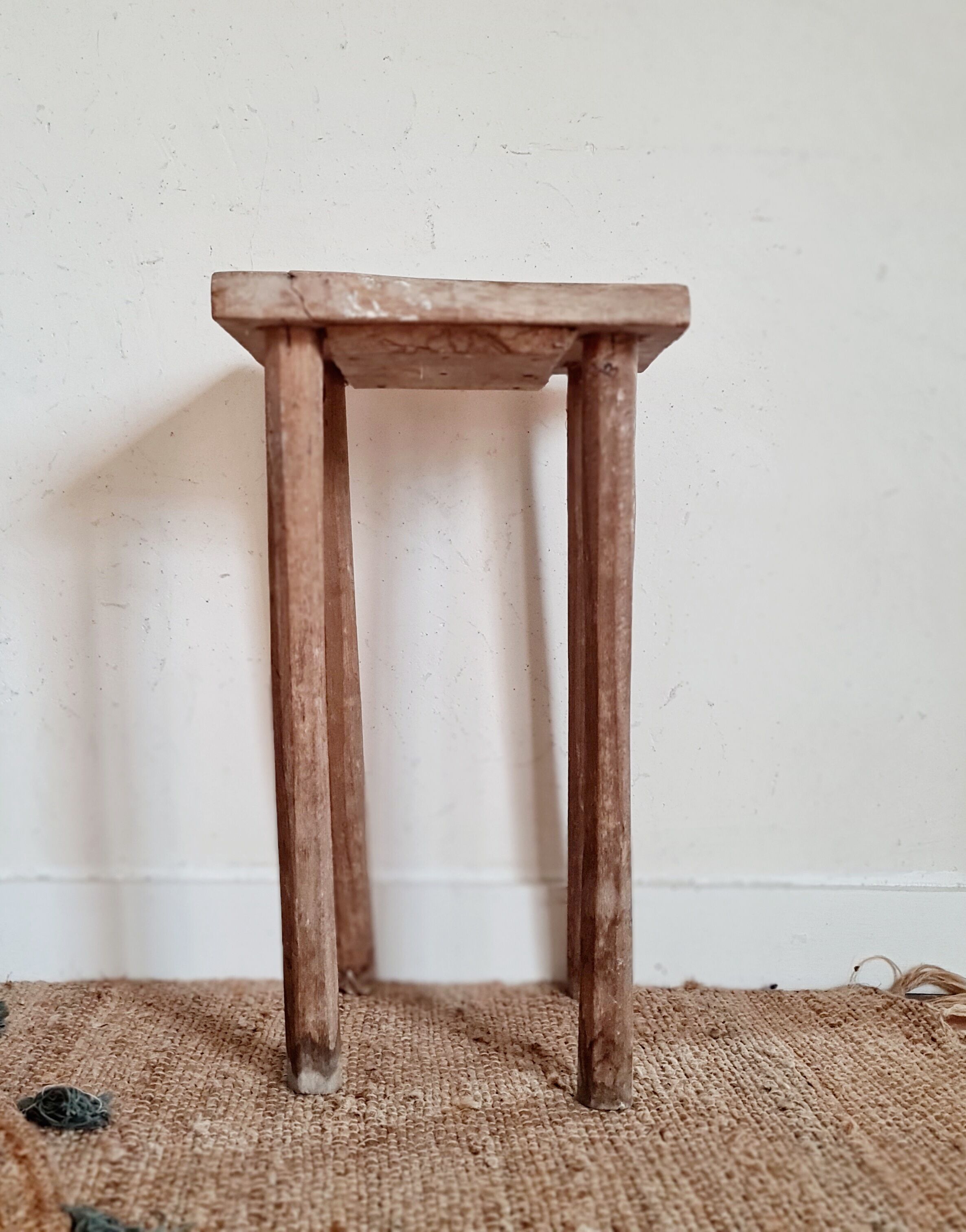 Wooden stool - wooden harness workshop look brutalist