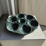 Plat à compartiment coquillages turquoise D28