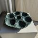 Plat à compartiment coquillages turquoise D28