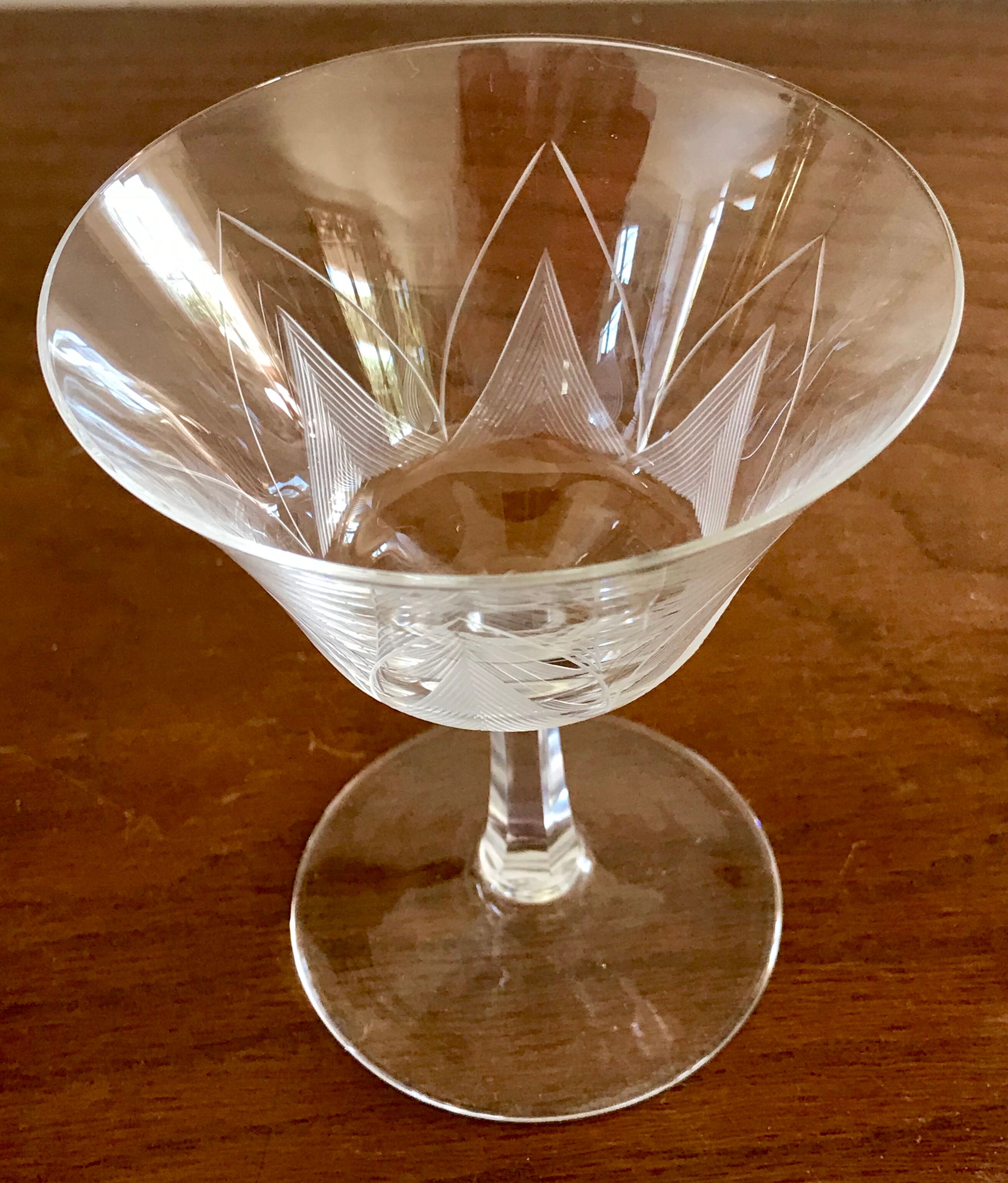 Crystal Art deco champagne cups