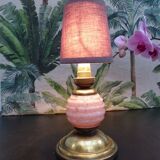 Pink clichy glass bedside lamp