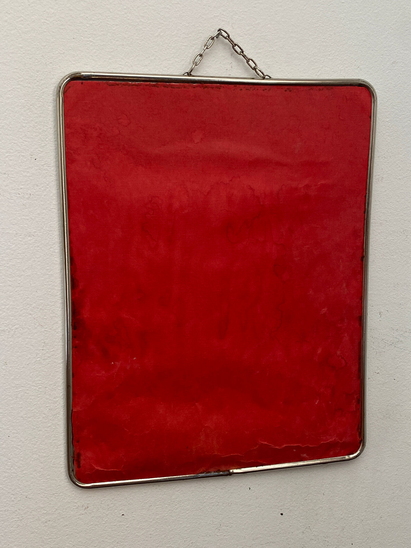 Silver-plated wall-mounted barber mirror