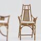 Fauteuils vintage en bambou et rotin avec coussins bouclés, années 1970, lot de 2