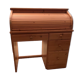 Pine desk with sliding wooden curtain
