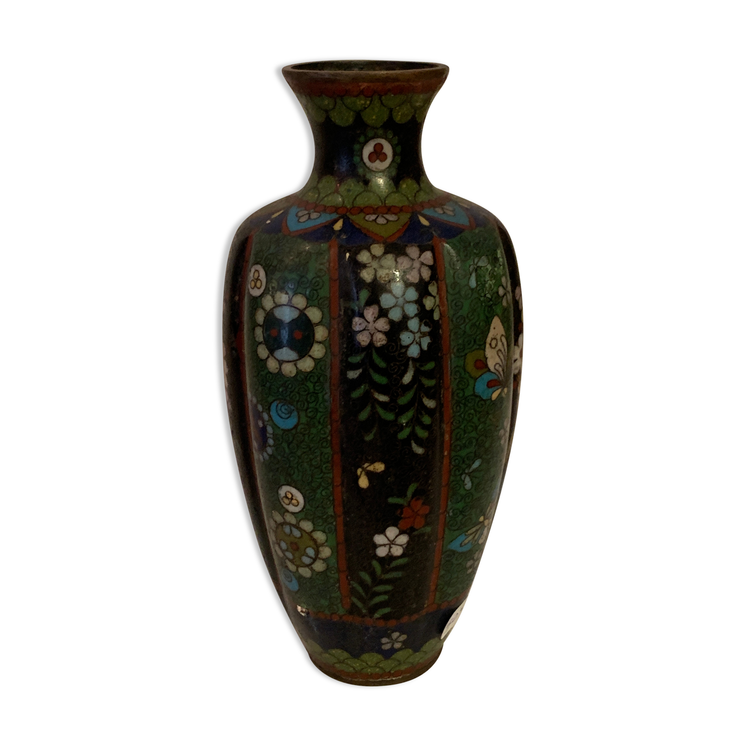 Partitioned enamel vase
