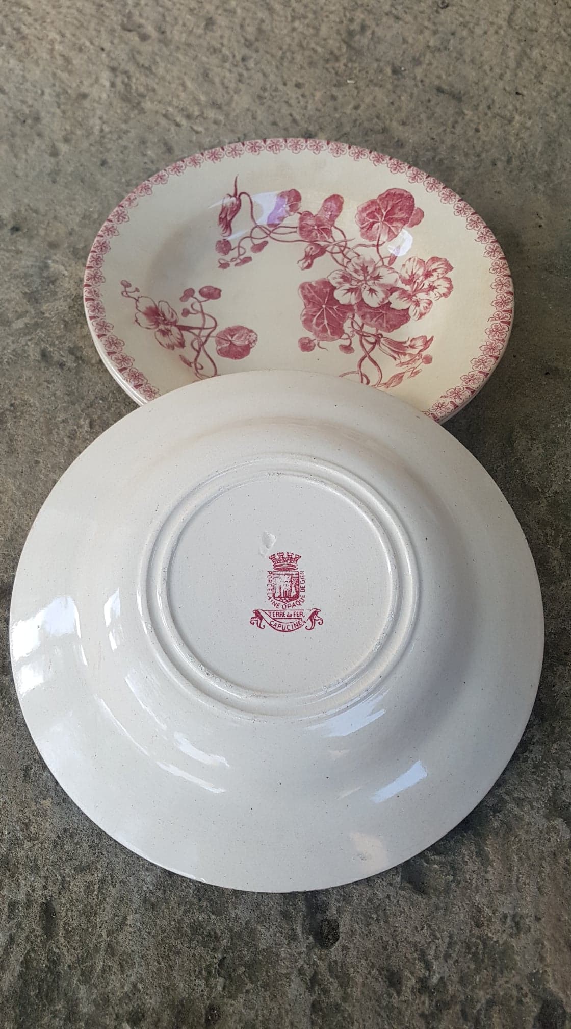 Set of 3 plates in Iron Earth Gien model Capucines