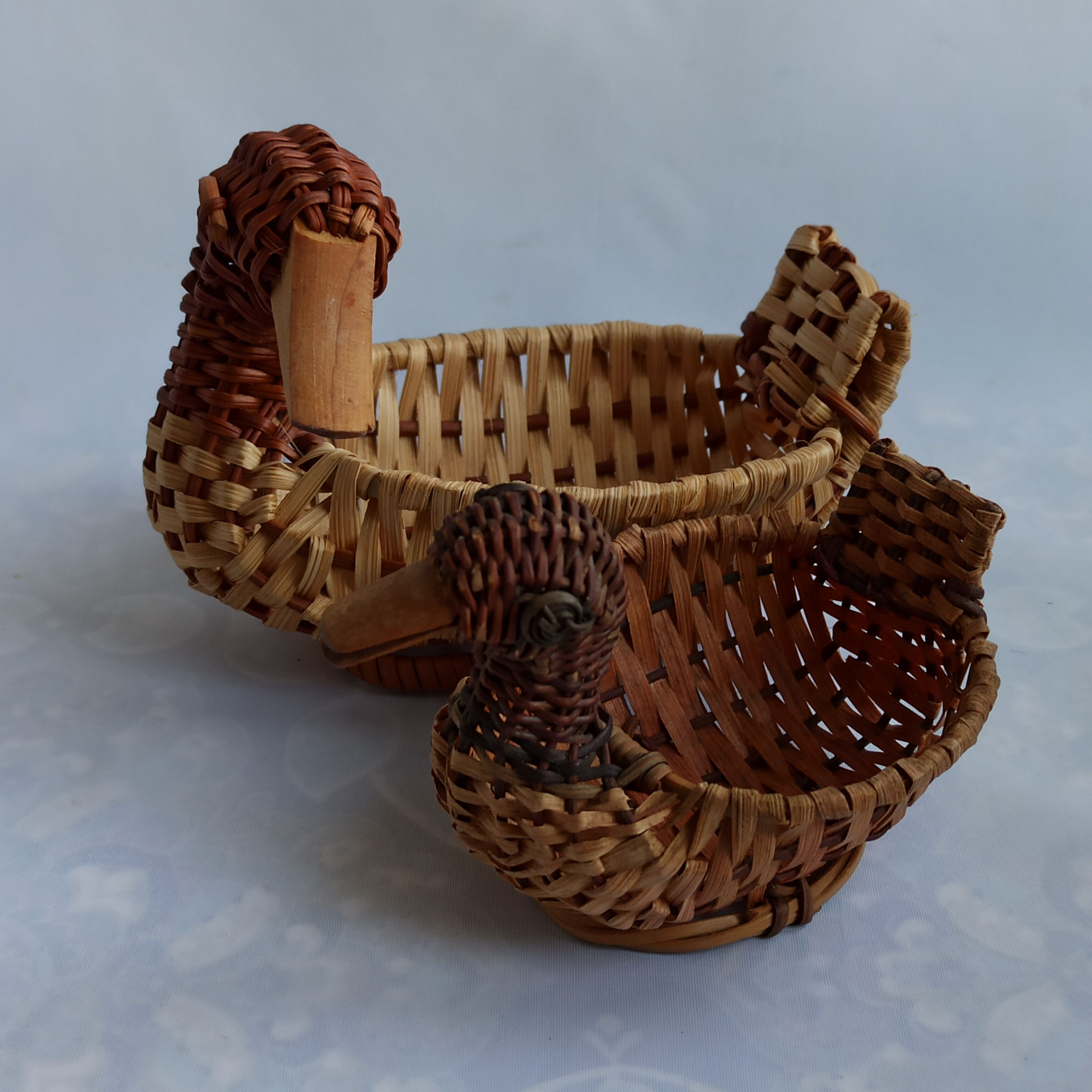 Baskets ducks in vintage rattan