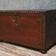 Naval officer's chest in solid mahogany-stained wood
