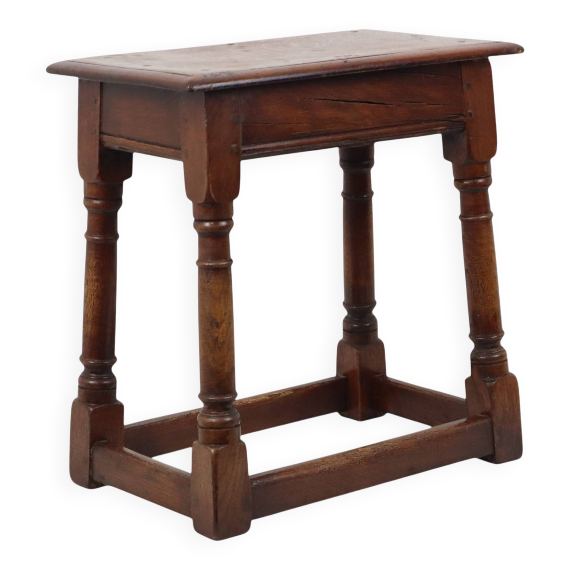 Tabouret en chêne massif anglais, 19e siècle