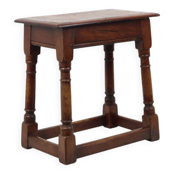Tabouret en chêne massif anglais, 19e siècle
