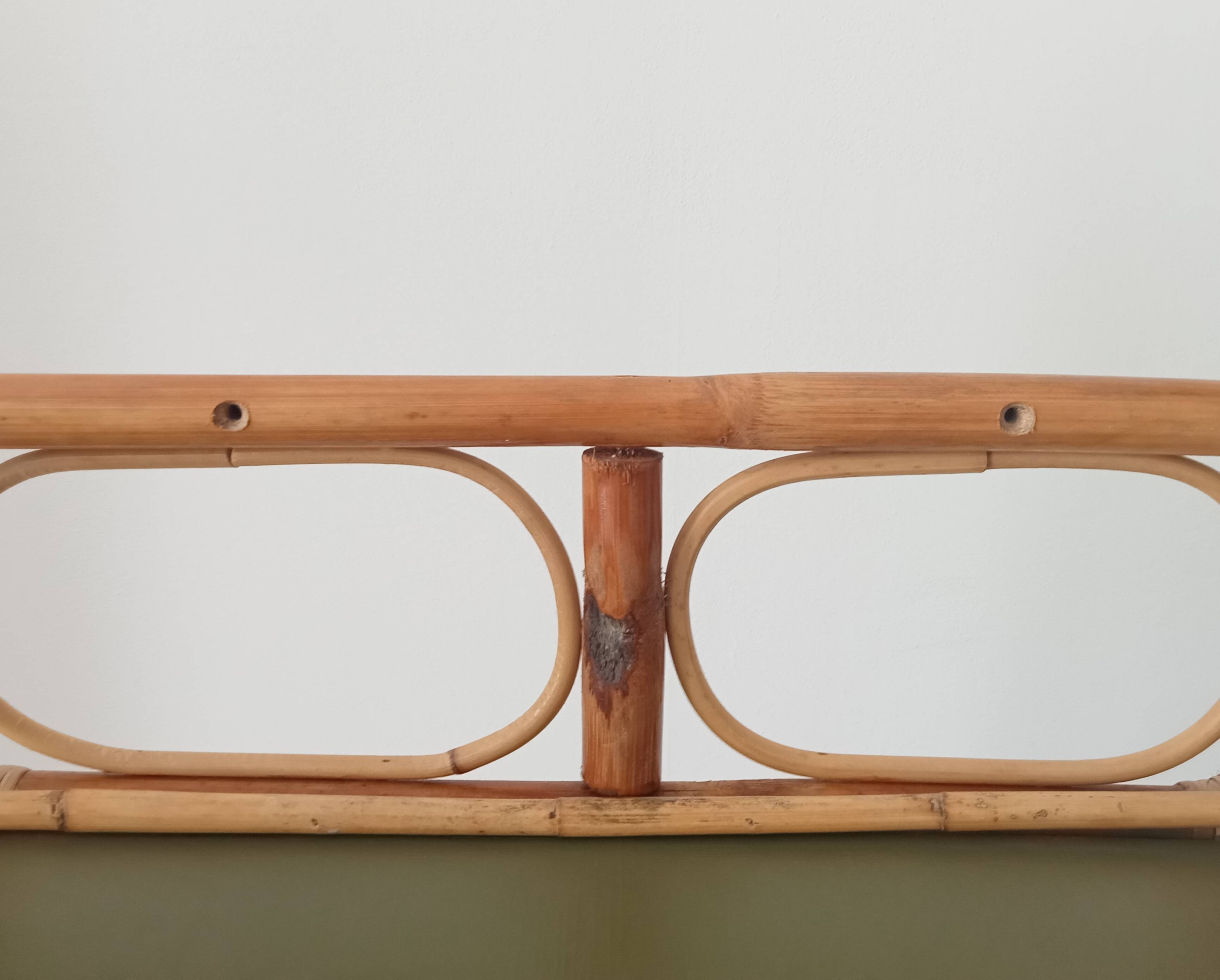Vintage wall shelf in bamboo and rattan 70s/80s
