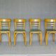 4 baumann chairs 1960 wooden bistro "linoleum"