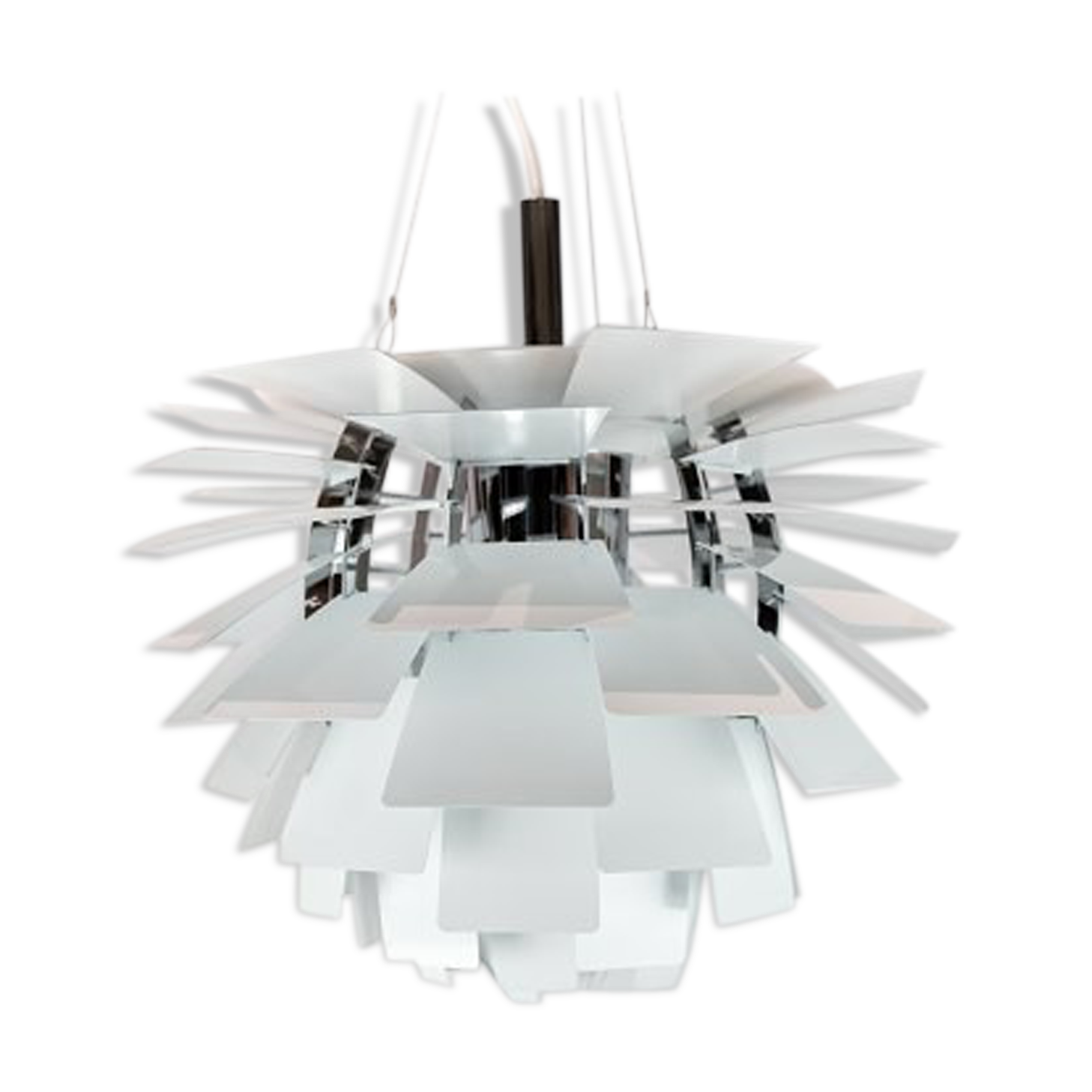 White artichoke, Ø48, designed by Poul Henningsen in 1958 and manufactured by Louis Poulsen.