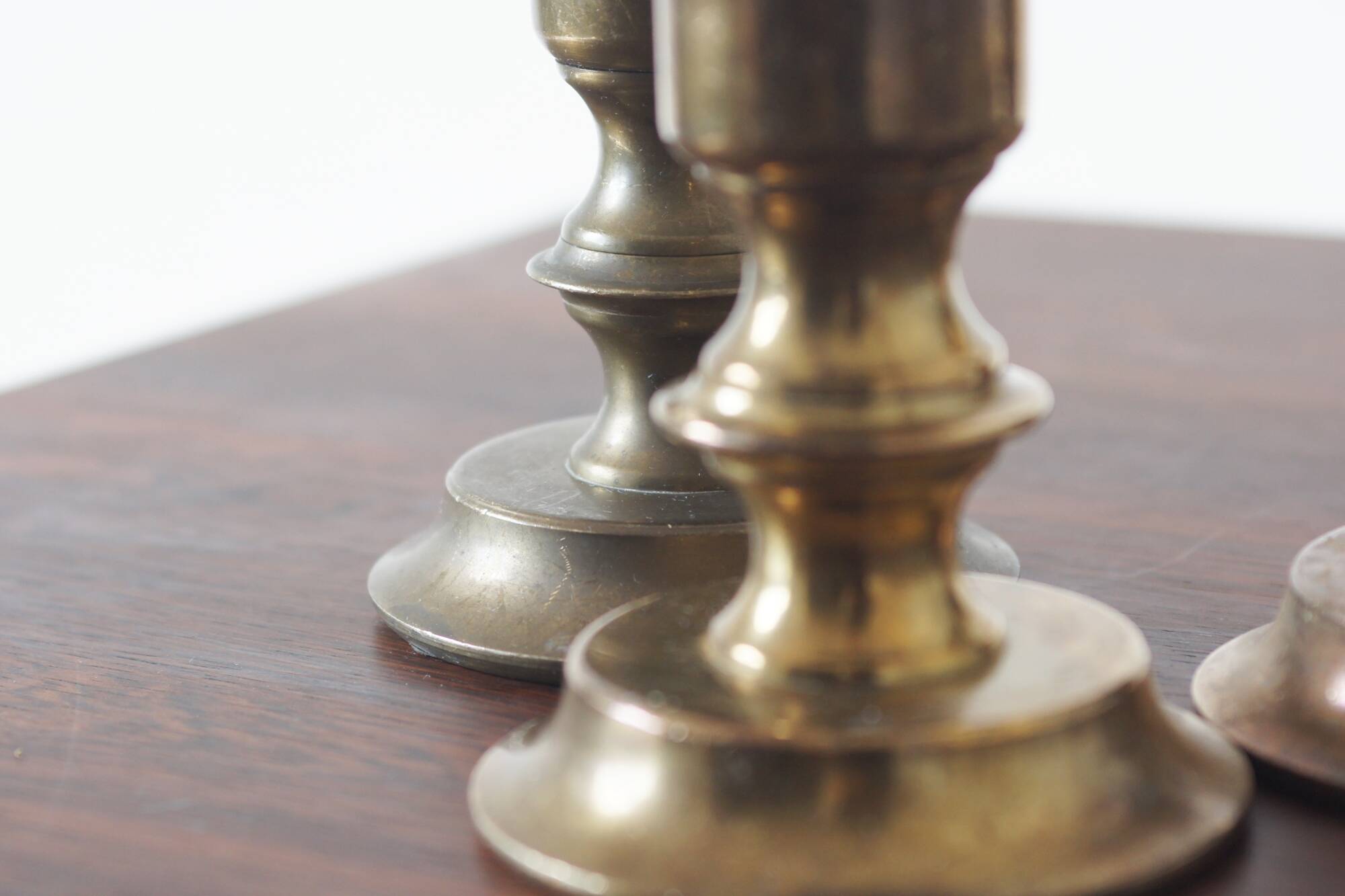 Vintage Norwegian Brass Candlesticks, 1970s, Set of 3