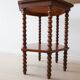 Antique octagonal bobbin side table, Belgium, 1940s