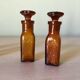 Set of 4 old small glass bottles iodine dye with cap
