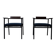 Pair of Postmodern armchairs in steel and mahogany, 1970s