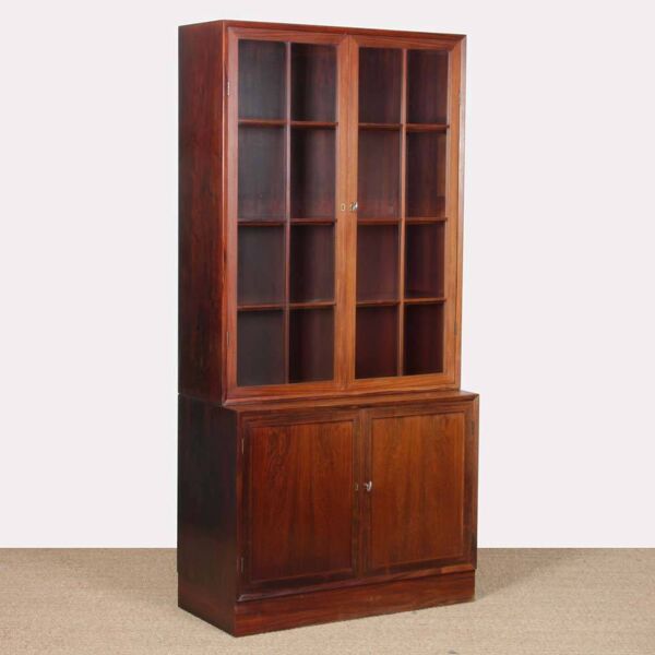 Meuble vitrine/bibliothèque en palissandre par Lyby mobler, 1960