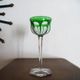 BACCARAT "Malmaison" Glass wine rhinestone double green antique - 19 cm