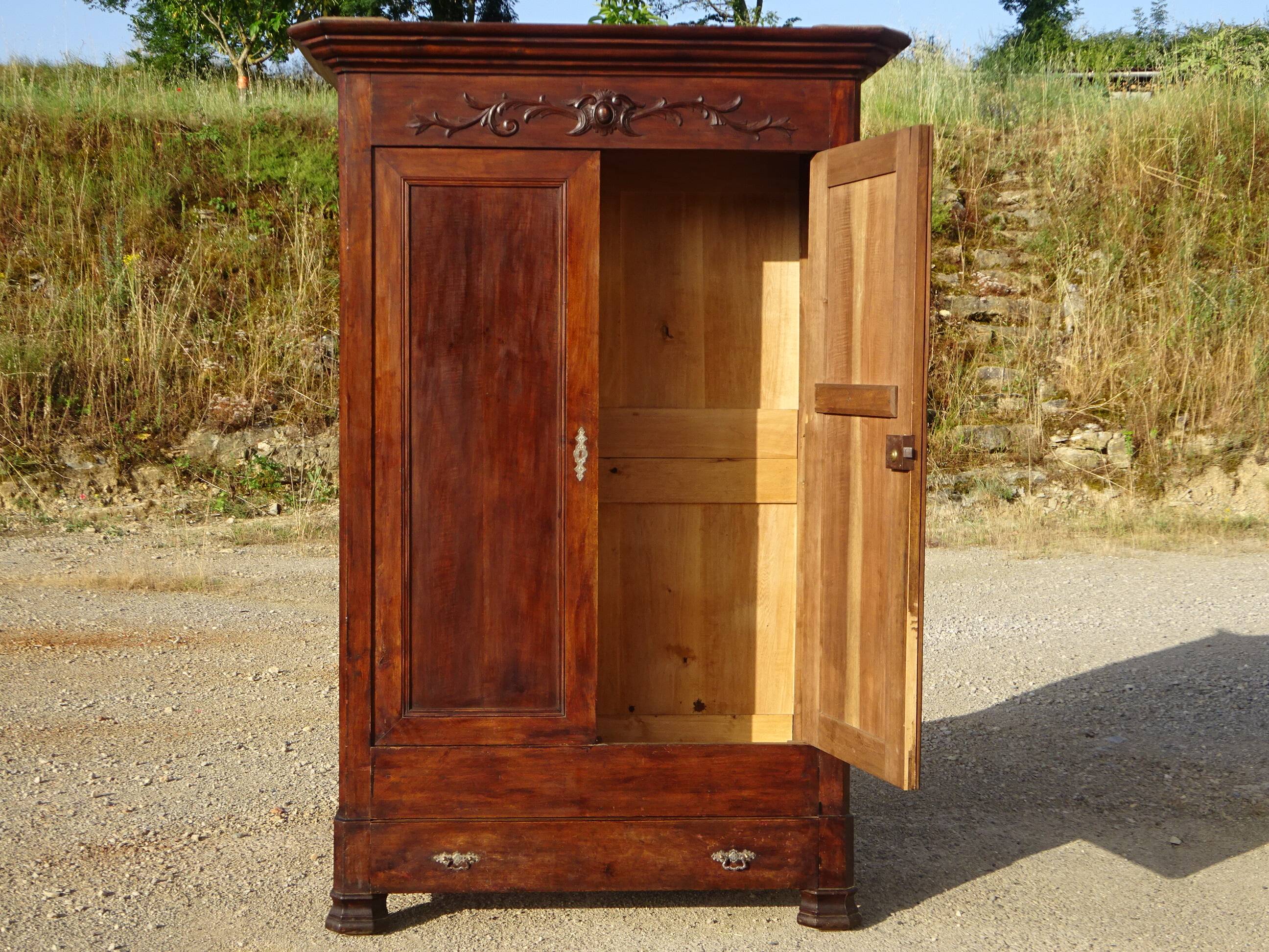 Louis Philippe style walnut wardrobe
