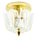 Plafonnier/plafonnier en verre en forme de fleur, style moderne du milieu du siècle, fabriqué à Limbourg, Allemagne, années 1970