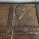 Old chest - dowry console from Bikaner in teak and wrought iron