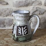 1950s enameled ceramic pitcher