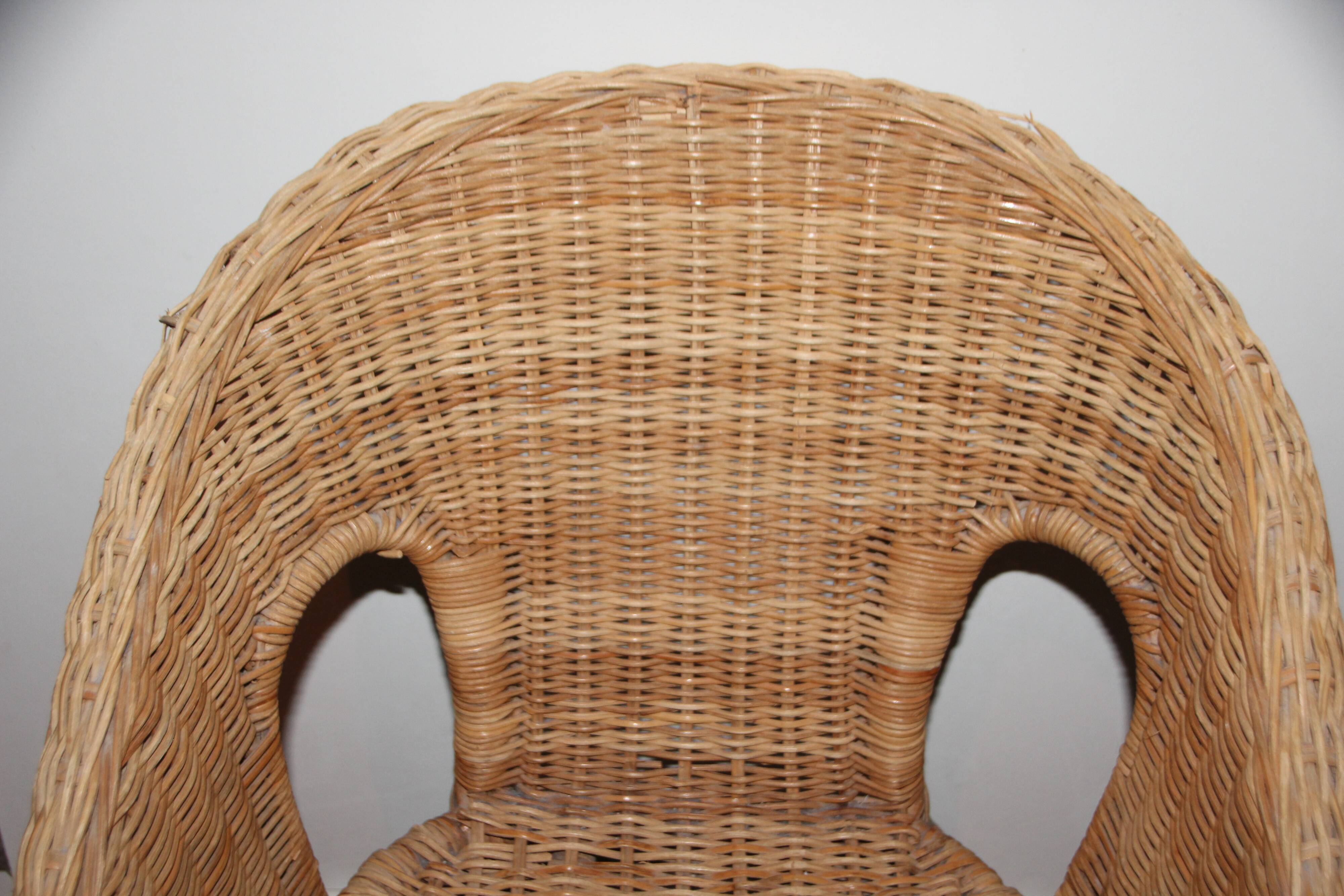 Small rattan armchair Children's chair Doll