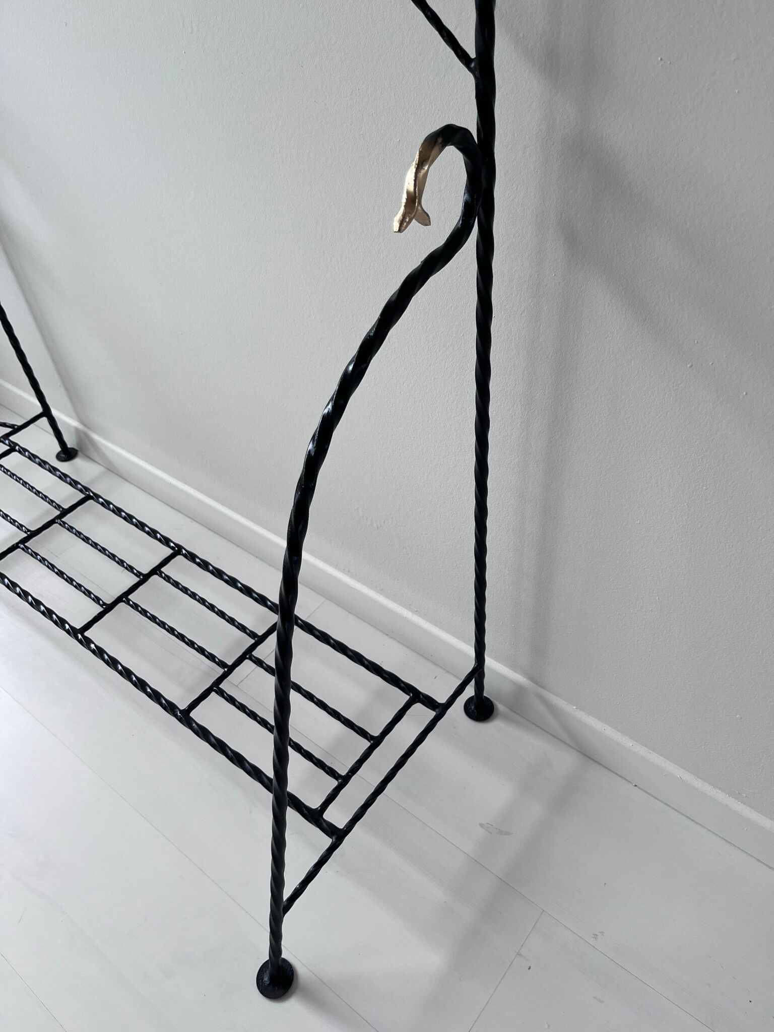 Wrought iron coat rack
