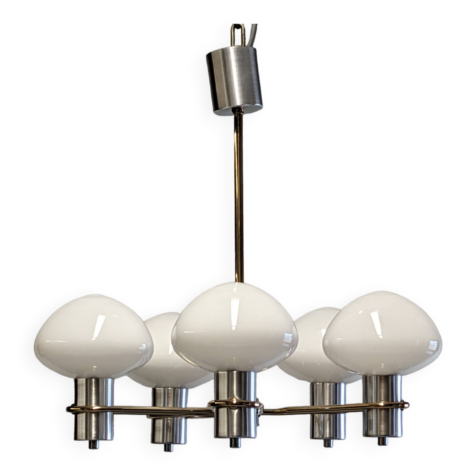 Space age chandelier with 5 lights from the 60s/70s