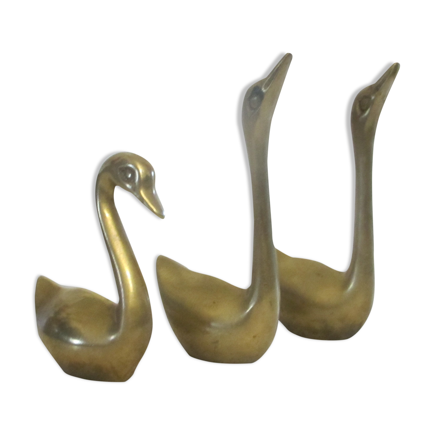 golden brass swans