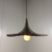 XXL rattan wicker hanging lamp 1960’s