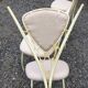 4 vintage chairs in tubular metal lacquered white yellow.