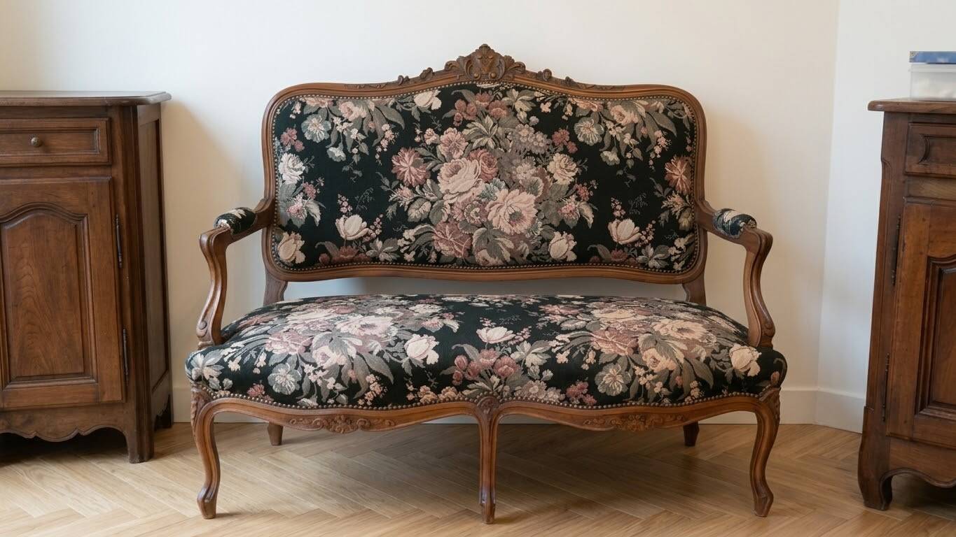 Sofa set with Napoleon III chairs.