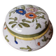 Vintage ceramic box signed hand painted flowers