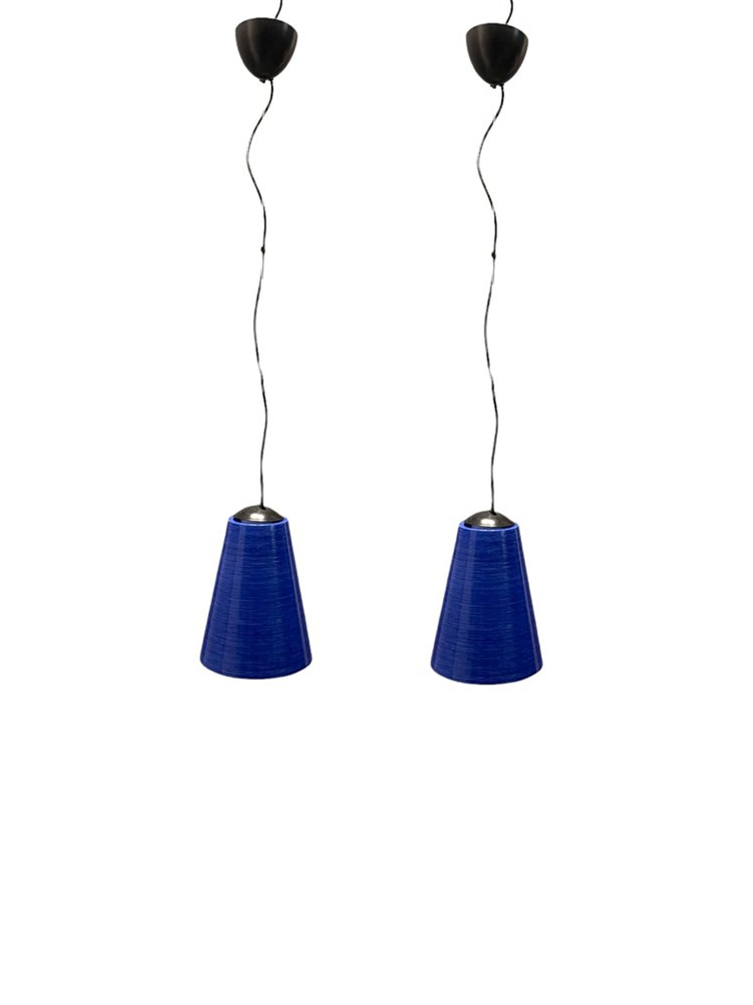 Mid-century italian murano glass light pendants, set of 2