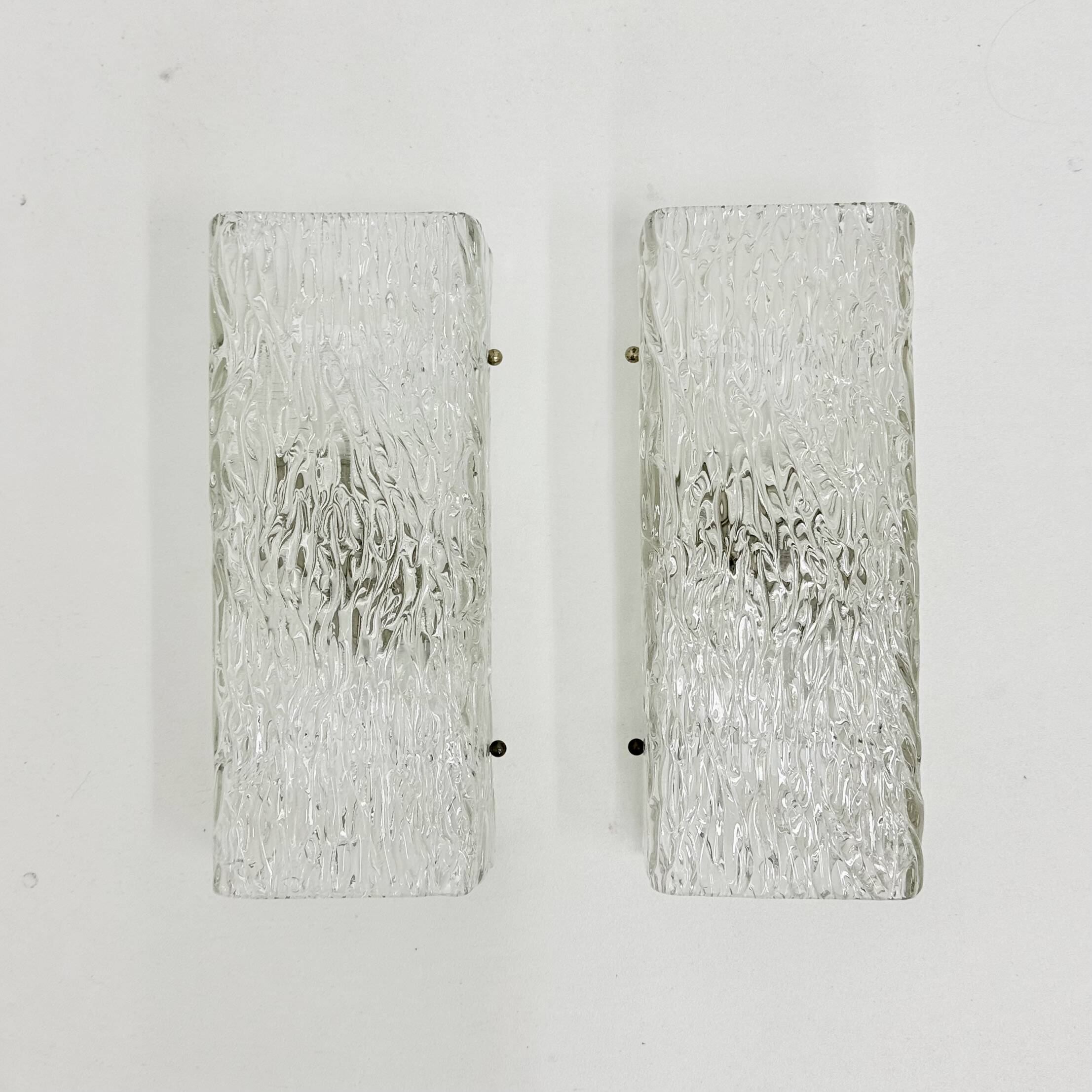 Pair of Austrian Large Midcentury Murano “Florian” Wall Sconce by Kalmar Fr