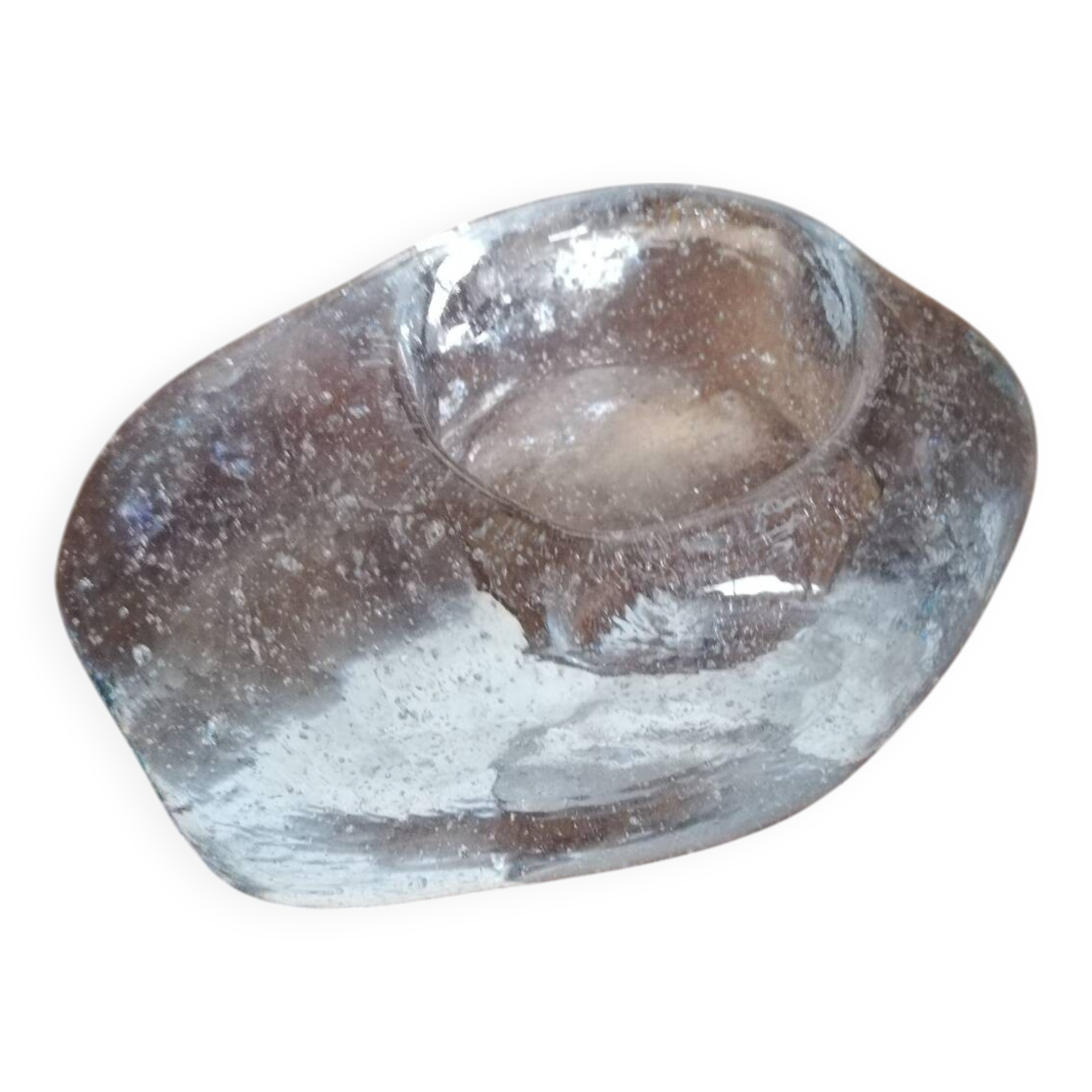 Clear glass tea light candle holder