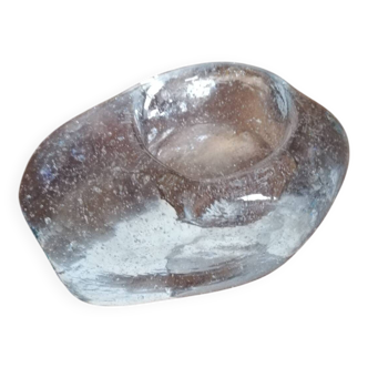 Bougeoir verre transparent pour bougie chauffe-plat