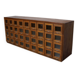 Vintage Dutch Beech Haberdashery Shop Cabinet / Vitrine, 1950s