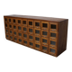 Vintage Dutch Beech Haberdashery Shop Cabinet / Vitrine, 1950s