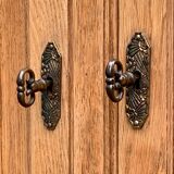 Parisian art deco wardrobe in solid raw oak, removable