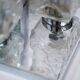 Vintage Kaiser Leuchten Ice Glass Flush Mount Ceiling Lamp, 1960s German Li