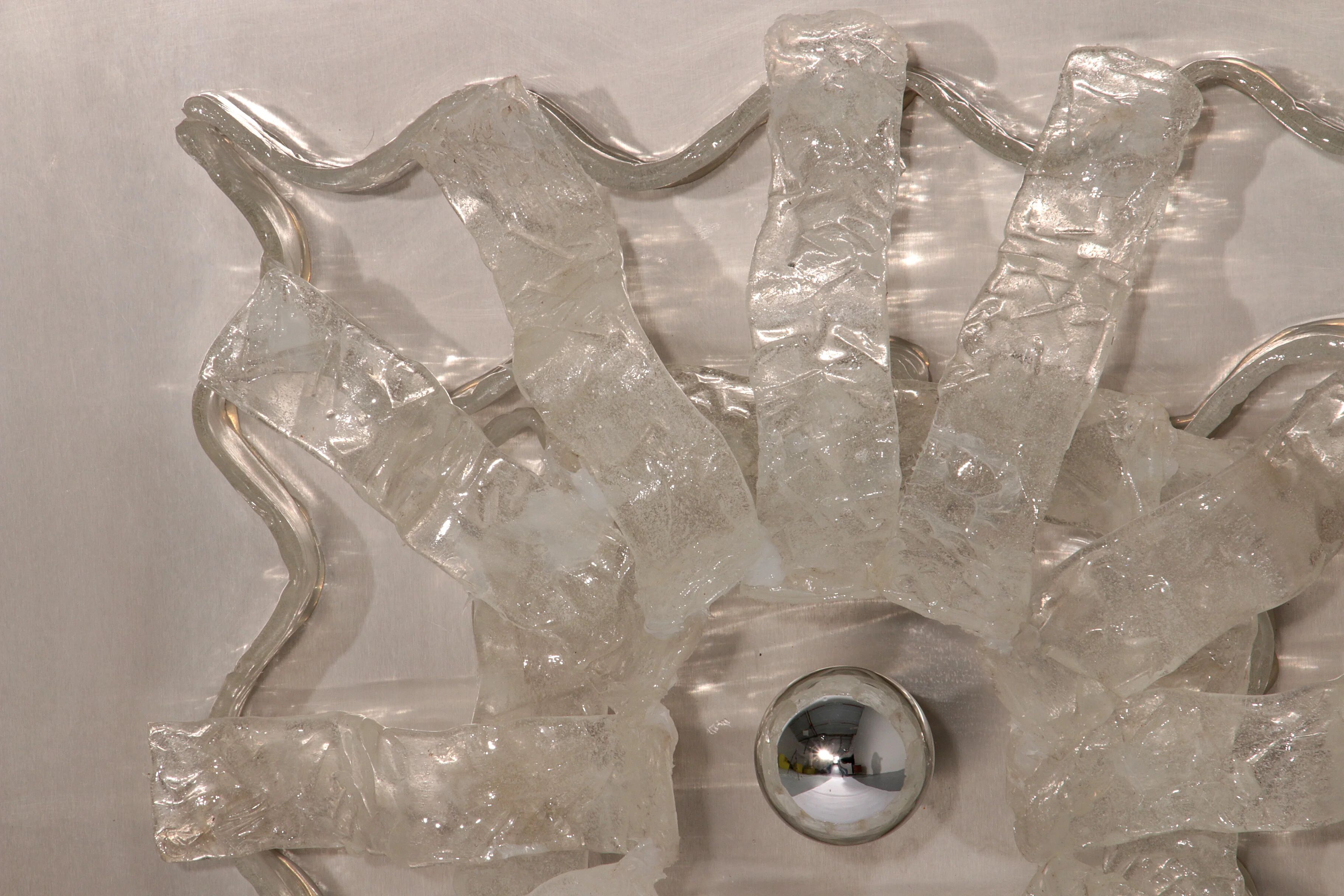 Angelo Brotto wall lamp sculpture panel for Esperia Italy 1970