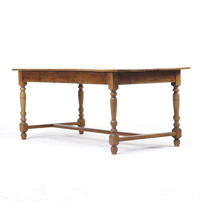 Table à manger en chêne antique de ferme française rustique