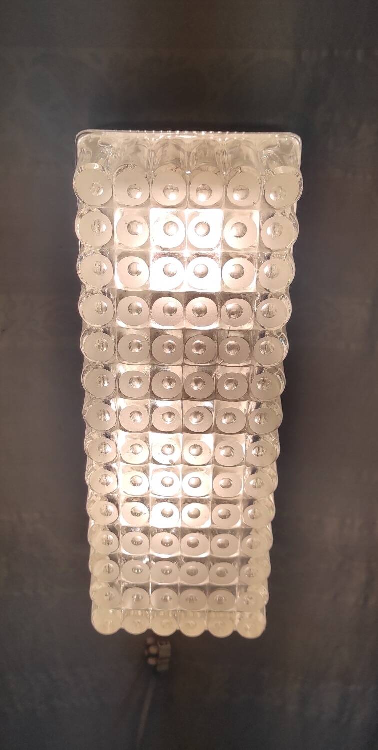 Bauhaus ceiling light in glass and metal - mid. 20th century