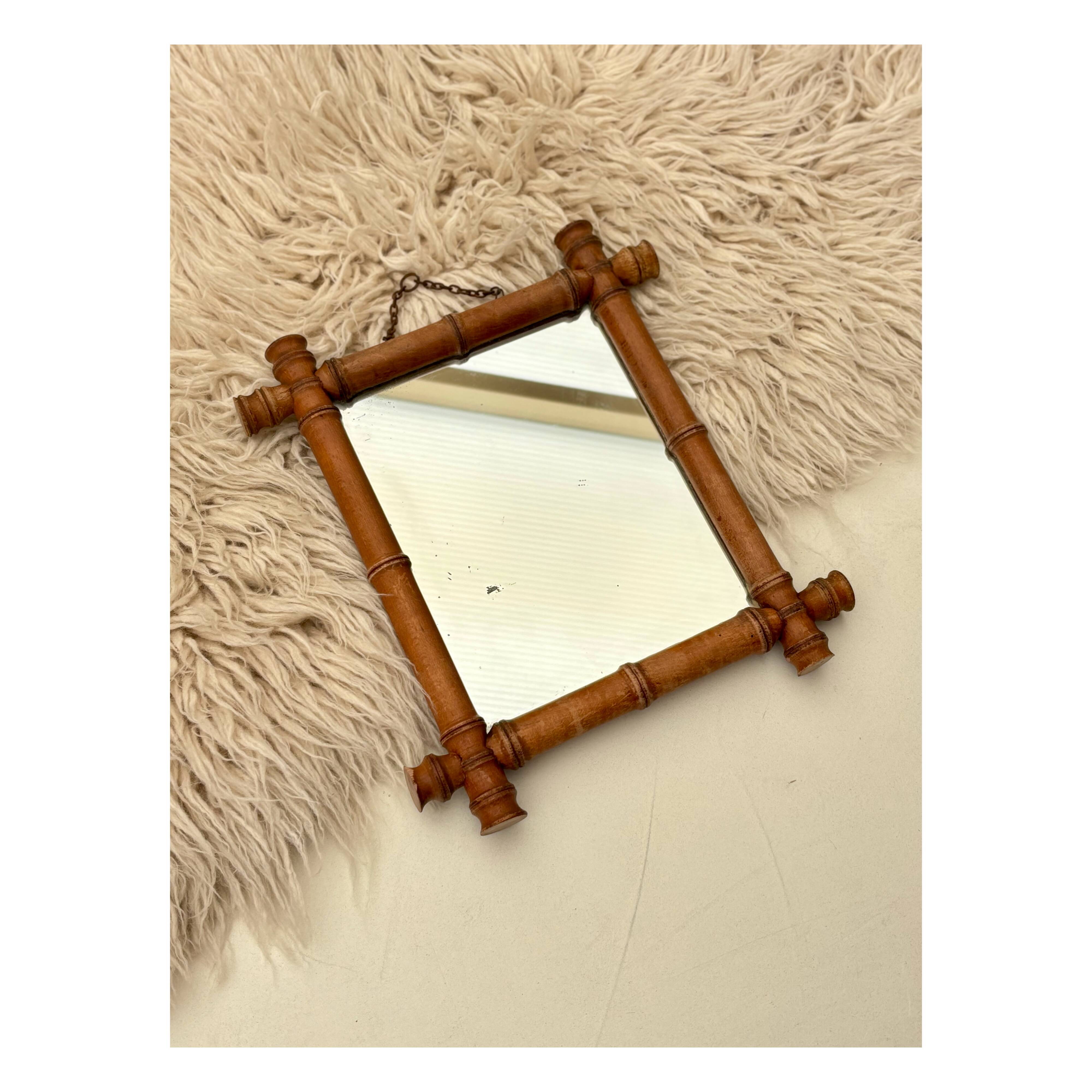 Miroir bois bambou
