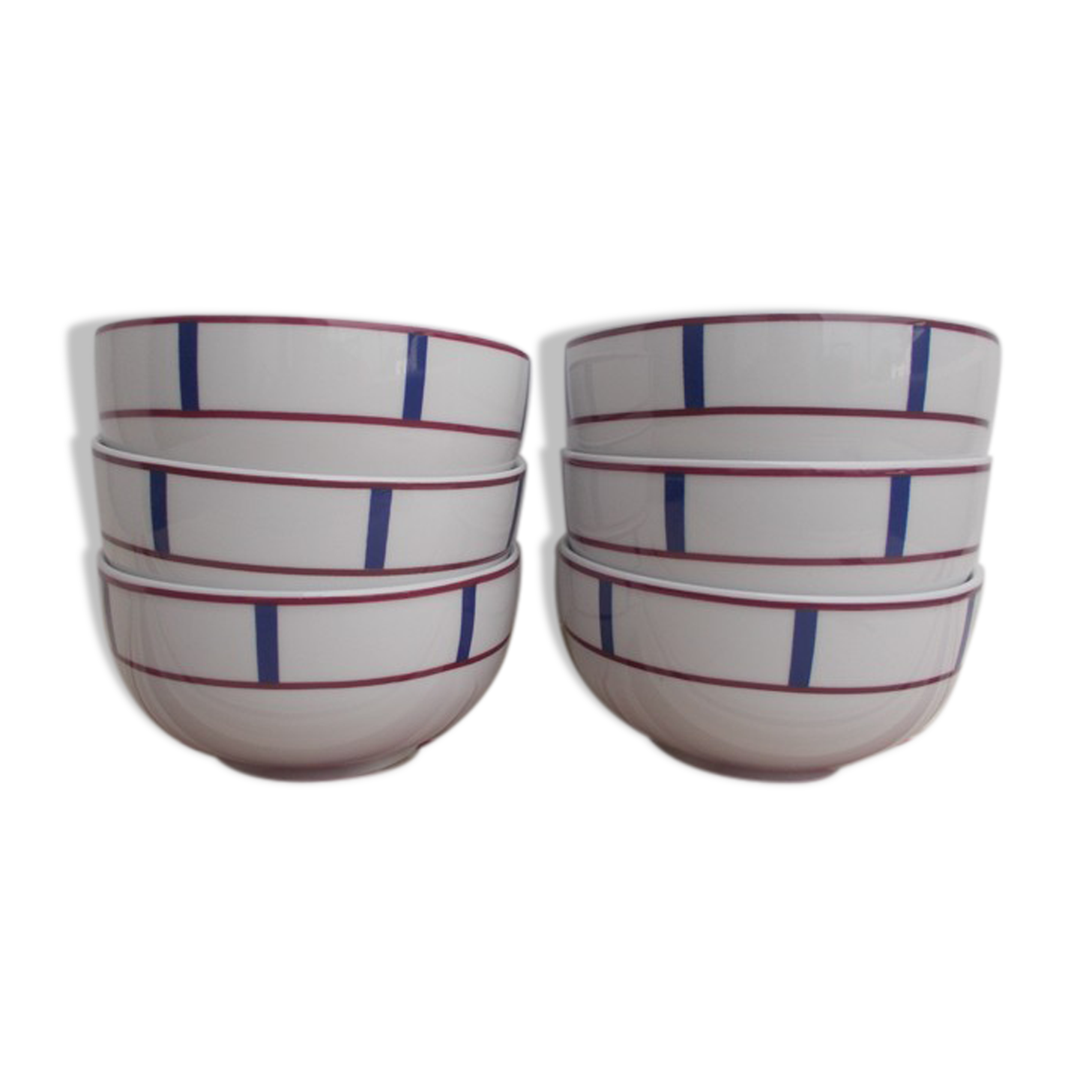 Set of 6 Basque porcelain bowls